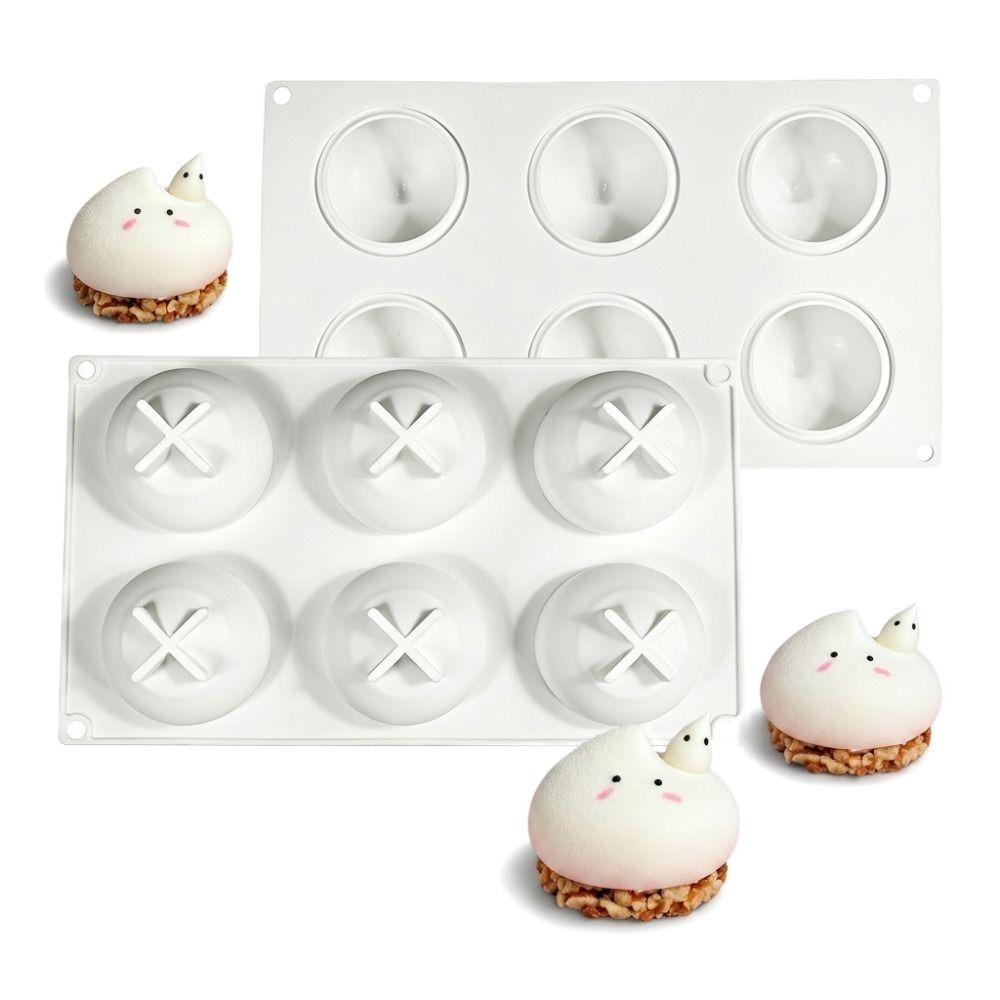 6 Cells Baking Cake Molds Mousse Cake Mold  For Chocolate Cake Dessert Candy Mousse Pastry белый