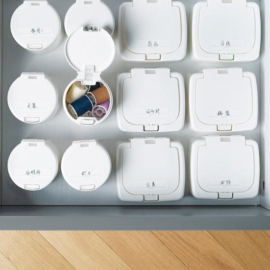 Mini Desktop Dustproof Plastic Cotton Swab Storage Box Bucket Organizer with Lid