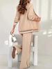 European & American Fashion: Solid Color Ribbed 2-Piece Set for Commuting, 2025 Collection