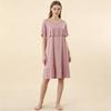 Women's Modal Round Neck Patchwork Sleep Dress Summer Loose Plus Size Casual Chic Loungewear Outdoor SleepWear Dress