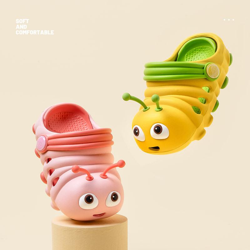 Summer children slippers new boy slippers soft sole anti slip girl shoe cute cartoon boy shoe hollowed out girl caterpillar shoe