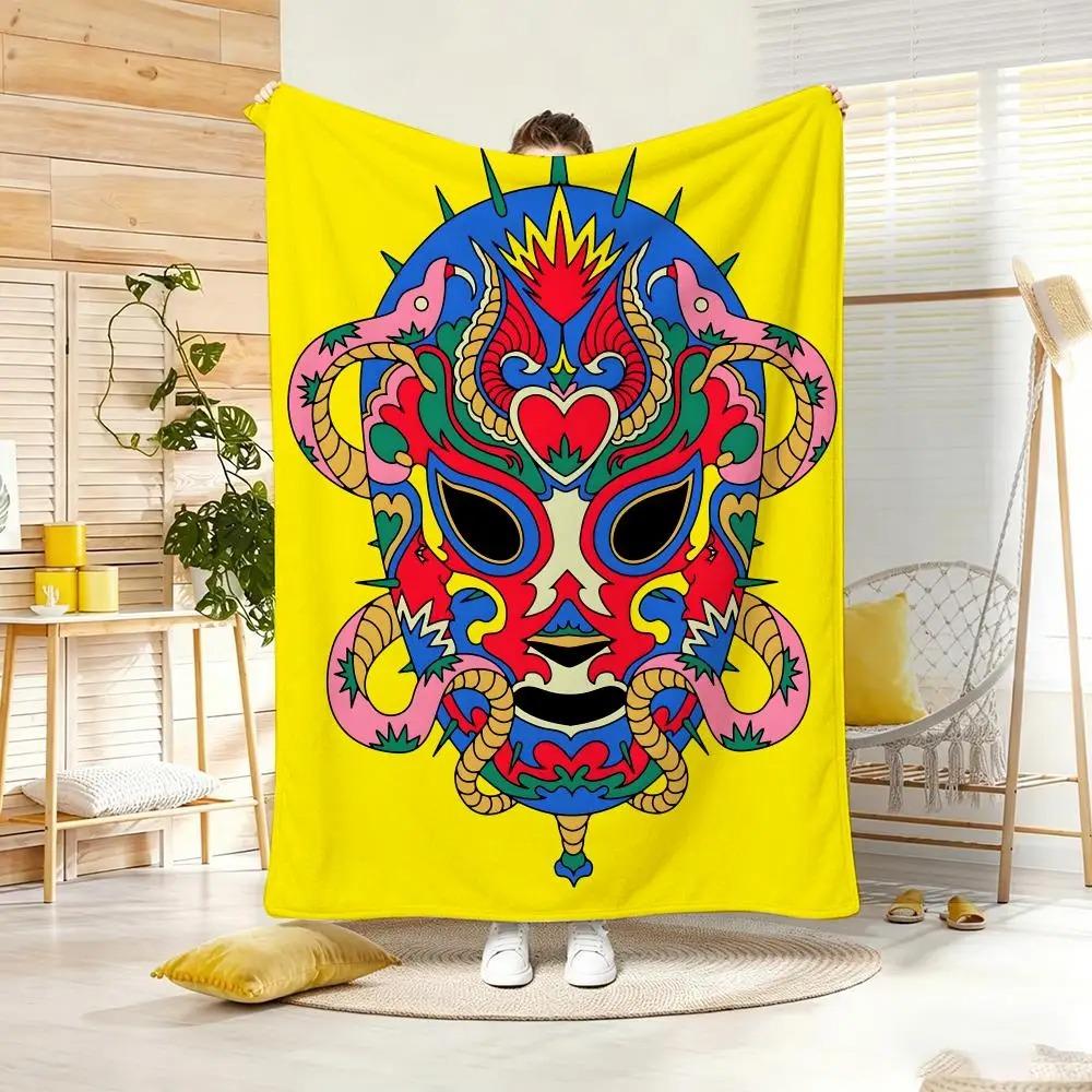 Dark Style Beast Totem Throw Soft Warm Throw Blanket for Bedroom Living Room Bed Travel Camping Picnic Gift