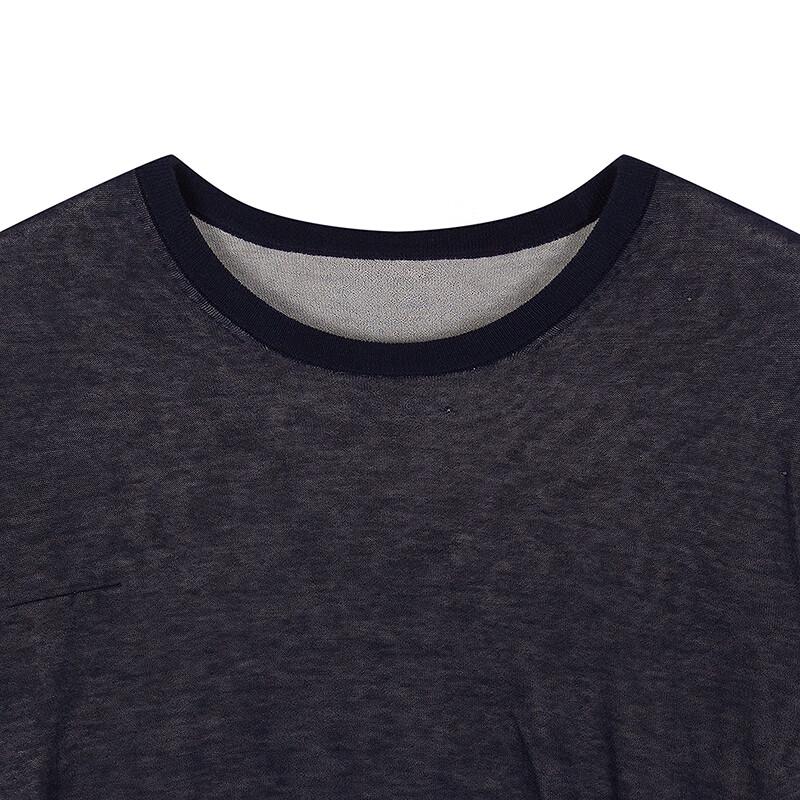 LESS 2025 Summer Round Neck Short Sleeve Sweater