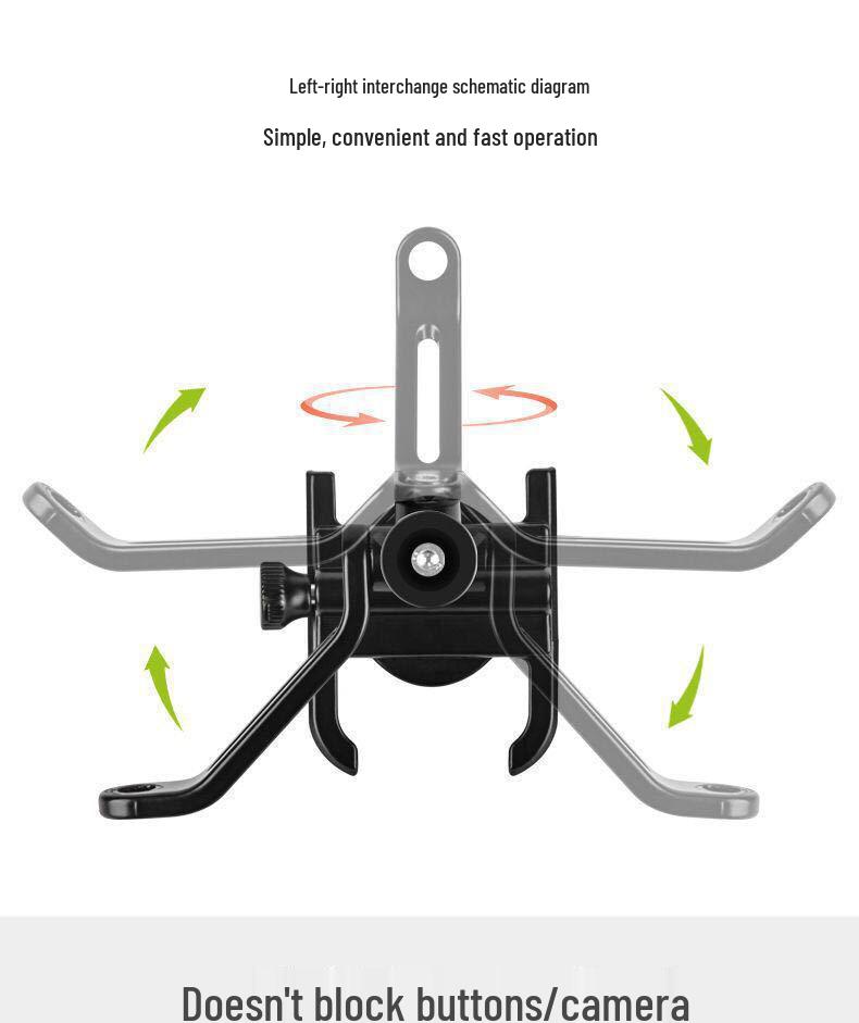 Adjustable Rotatable Metal Phone Holder for Motorcycle Electric Vehicle - Rearview Mirror Bracket