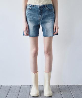 Nigaennikol Cutting Denim Half Pants_Blue