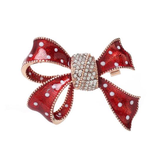 

Брошь-бантик Элегантный темпераментный блеск Универсальная стильная брошь-булавка для банкета розового золота