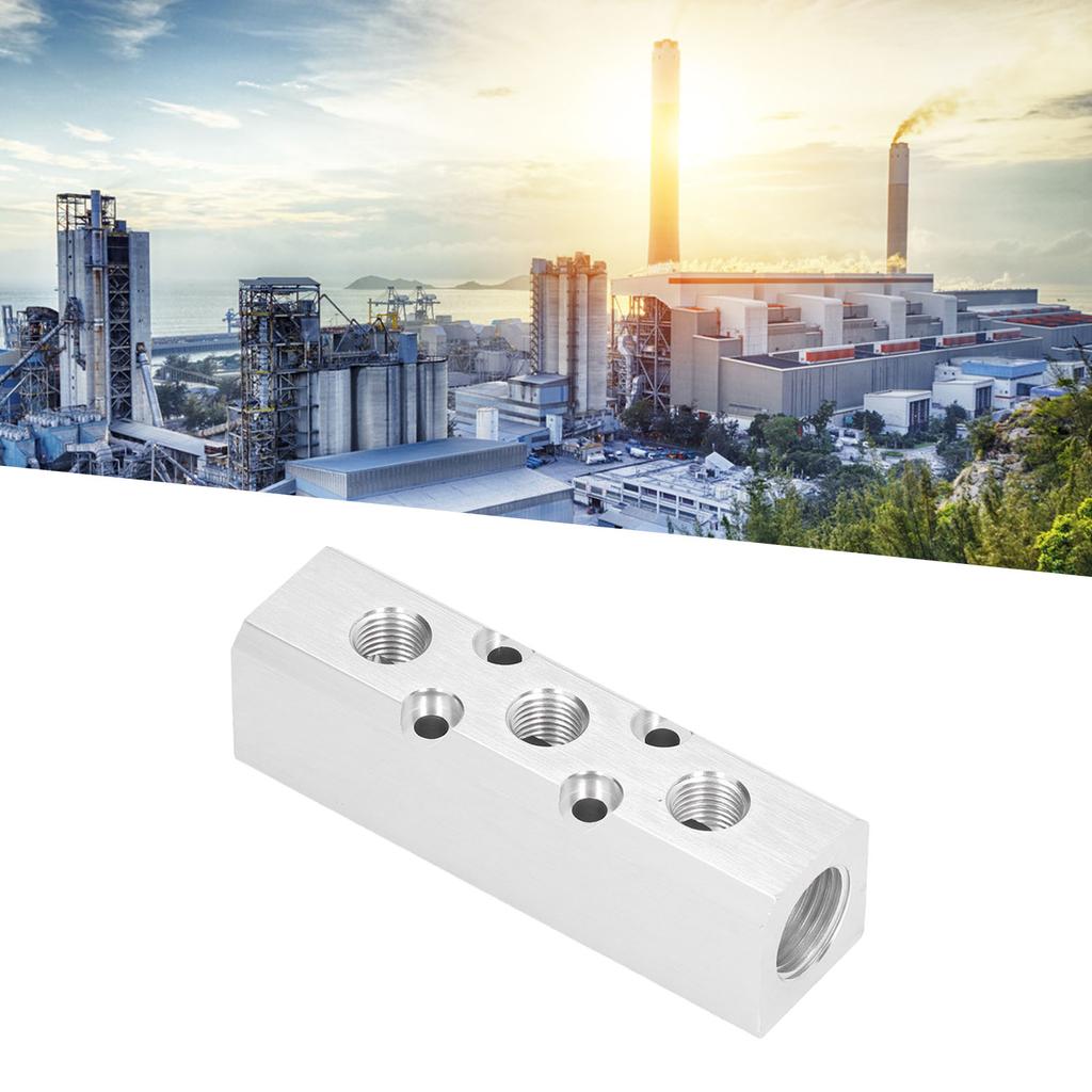 Pneumatic Manifold Air Distribution Block Connector Splitter G1 2 Input G1 4 Output 30x30mmSY30-02-3F