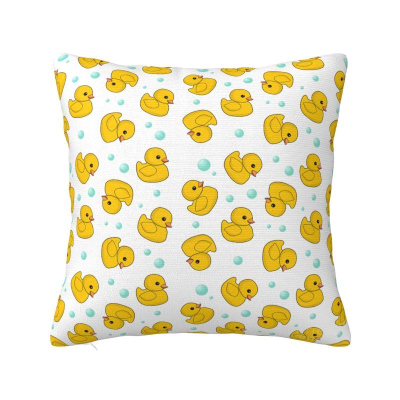 Custom Fashion Duck Anime Pattern Cushion Covers 40X40Cm Polyester Pillow Case For Car Square Pillowcase