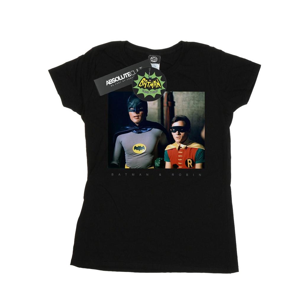 DC Comics Womens/Ladies Batman TV Series Dynamic Duo Photograph Cotton T-Shirt