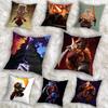 Art Dota 2 Game Cool Pillow Case Anti-dustmite Pillowcase Invisible Zipper Silky Short Plush Sofa Cushion Cover