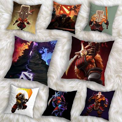 Art Dota 2 Game Cool Pillow Case Anti-dustmite Pillowcase Invisible Zipper Silky Short Plush Sofa Cushion Cover