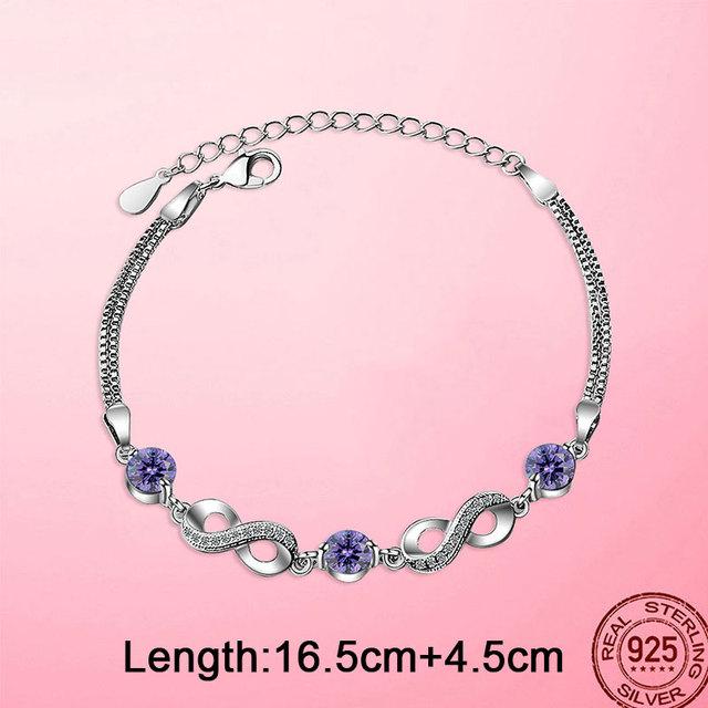 Chain Femme Bracelet 925 Silver Unicorn Chain Link Bracelet Infinity Infinite Lobster Clasp Bracelet for Women Jewelry