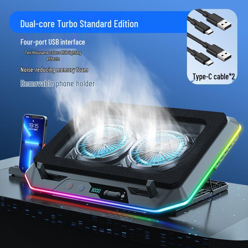 Gaming Laptop Cooling Stand with Silent Air-Cooled Fan for Efficient Heat Dissipation