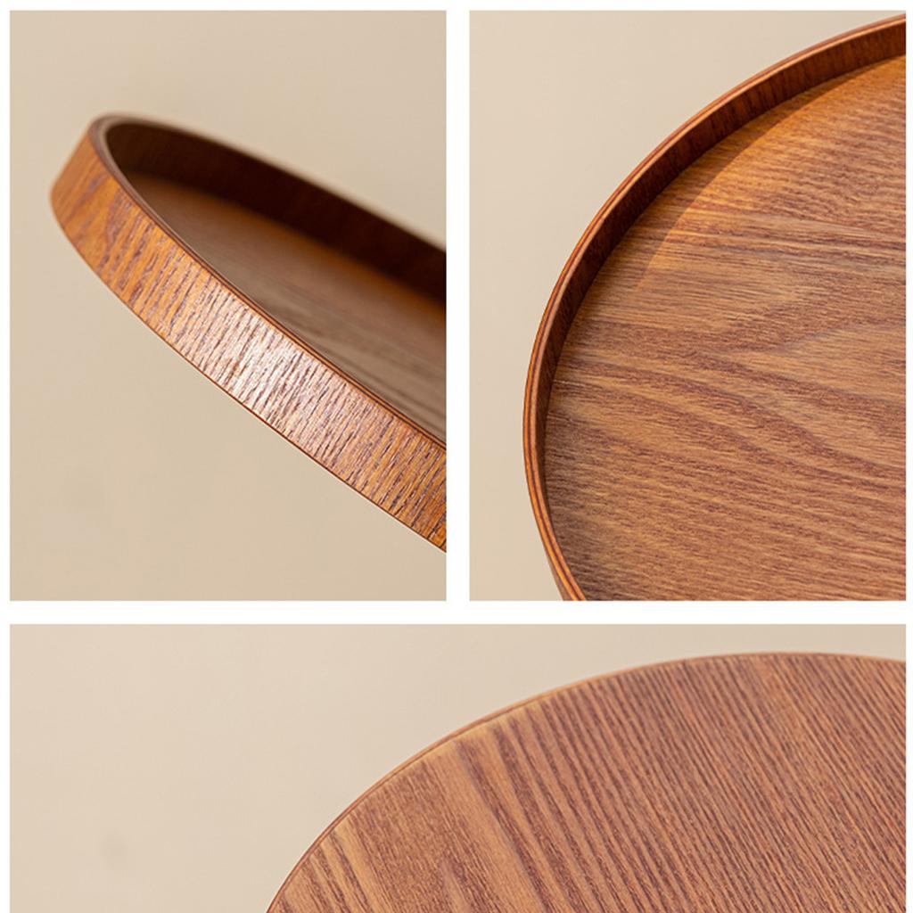 Round Wooden Serving Tray – Multipurpose Plate for Steak, Sushi, Dessert, Salad, Kitchen and Restaurant Tableware