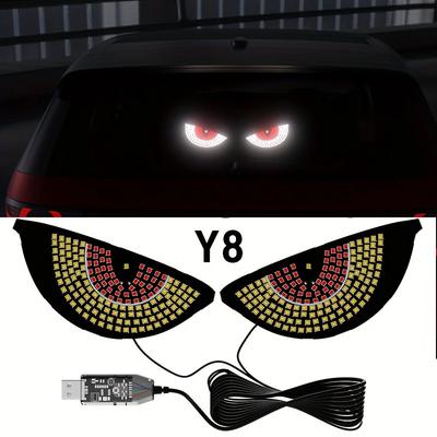 Dual Color Car Devil Eyes Light Modification Eye Animation Led Display Decor Pixel Panel Window Trim Lamp USB Multi-Mode Lamp 5V