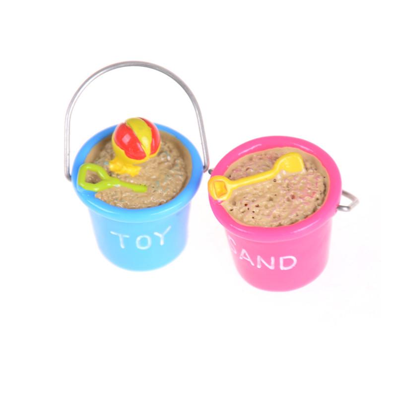 1:12 Dollhouse Miniature Diy Model Toys Scene Accessories Beach Bucket Ornament