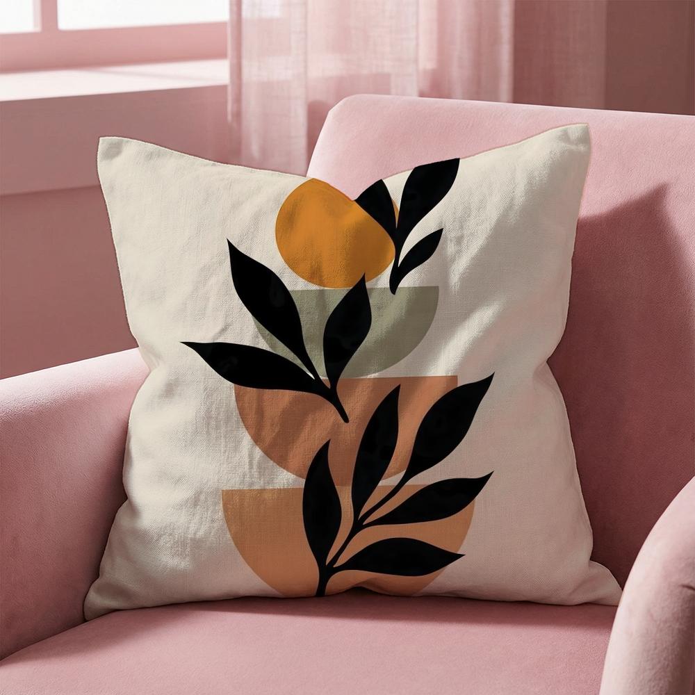 Trend Rustic Geometric Floral Cushion Cover Multi-Scene Pillow Cover for Home & Car - Reversible, Soft & Durable for Daily Use