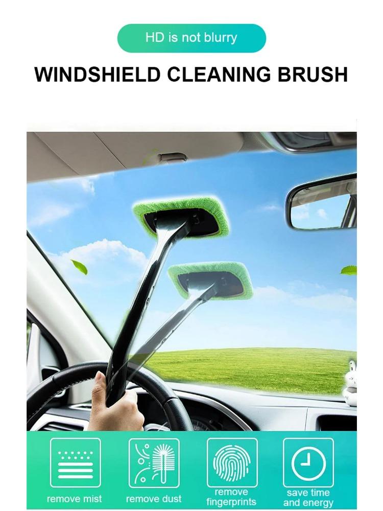 Kit perie pentru curățarea geamurilor mașinii Instrument de spălare a parbrizului în interiorul interiorului ștergător de sticlă auto cu mâner lung Accesorii auto