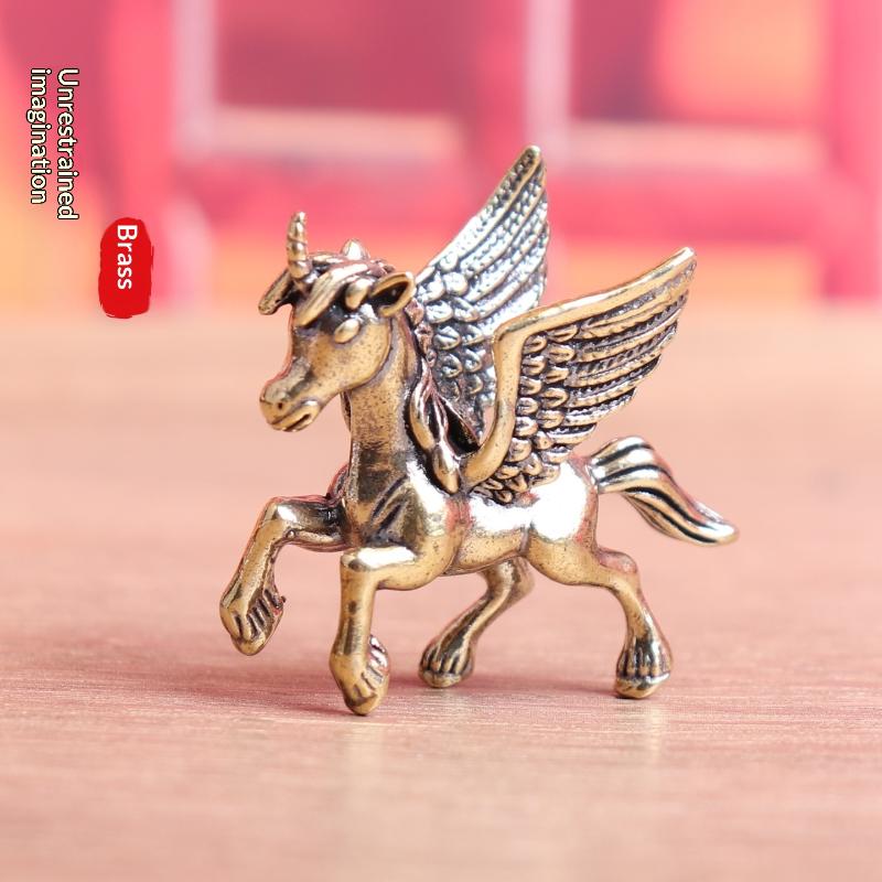 Antike Kupfer Europa Mythologische Tiere Tapfere Truppen Pferd Dekorationen Messing Pegasus Heimdekoration