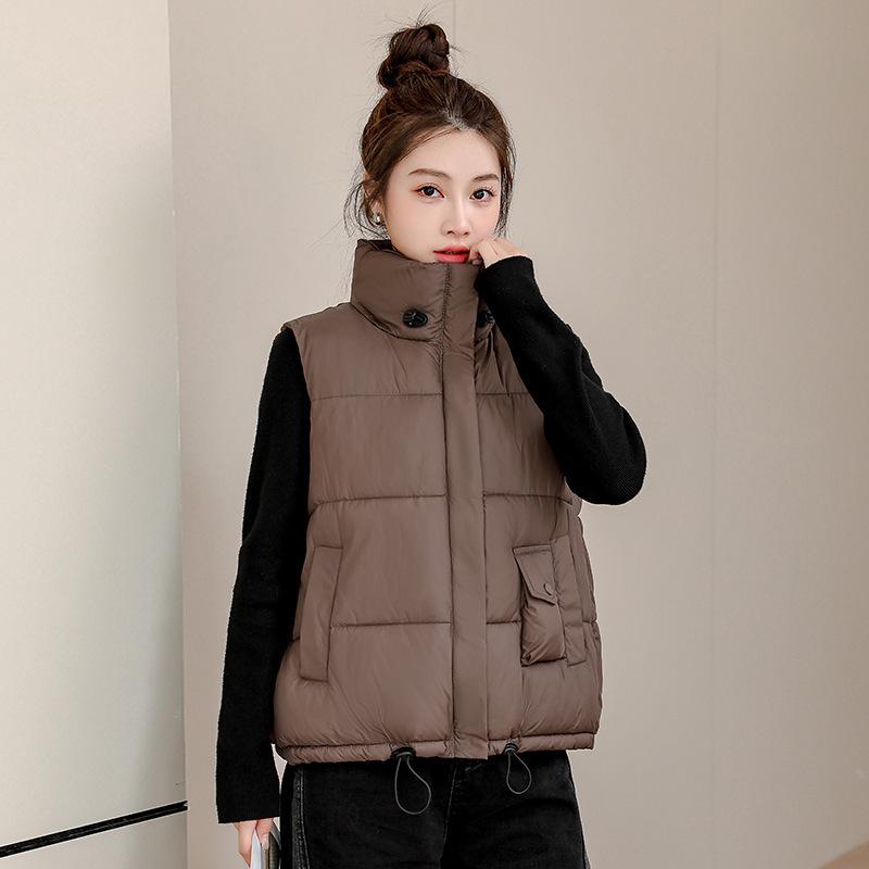 Women's Loose Sleeveless Down Cotton Padded Vest for Autumn and Winter