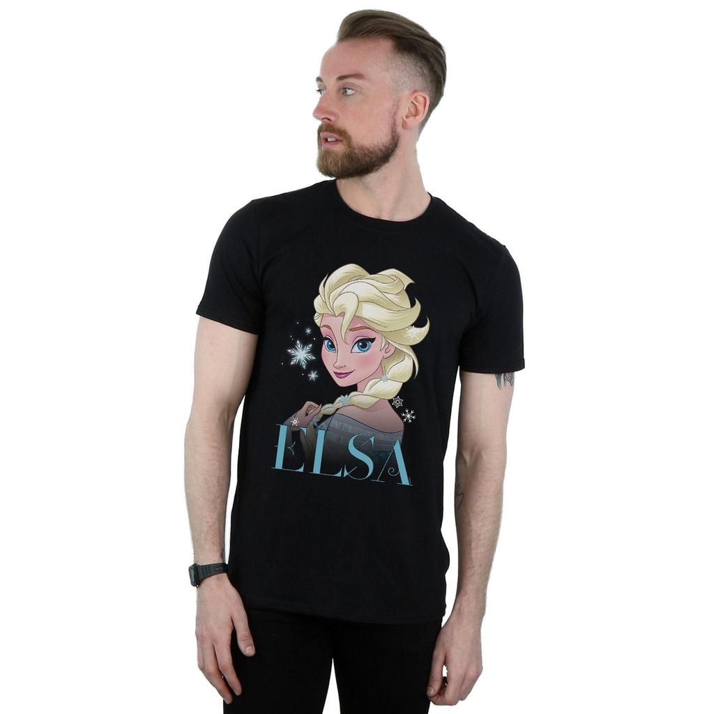 Disney Mens Frozen Elsa Snowflake Portrait T-Shirt