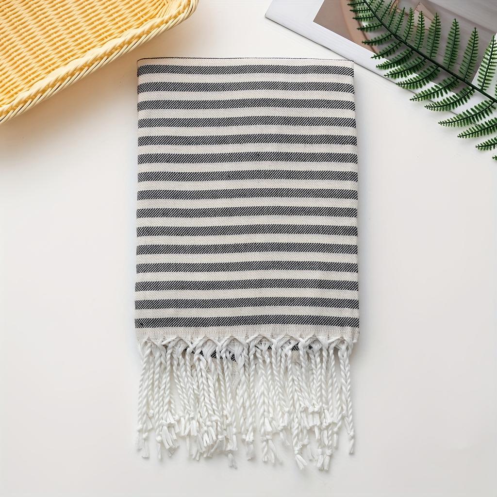 1pc Extra-Large Turkish Beach Towel - Striped, Lightweight & Quick-Dry for Pool, Swimming, Travel & Camping, High Color Fastness