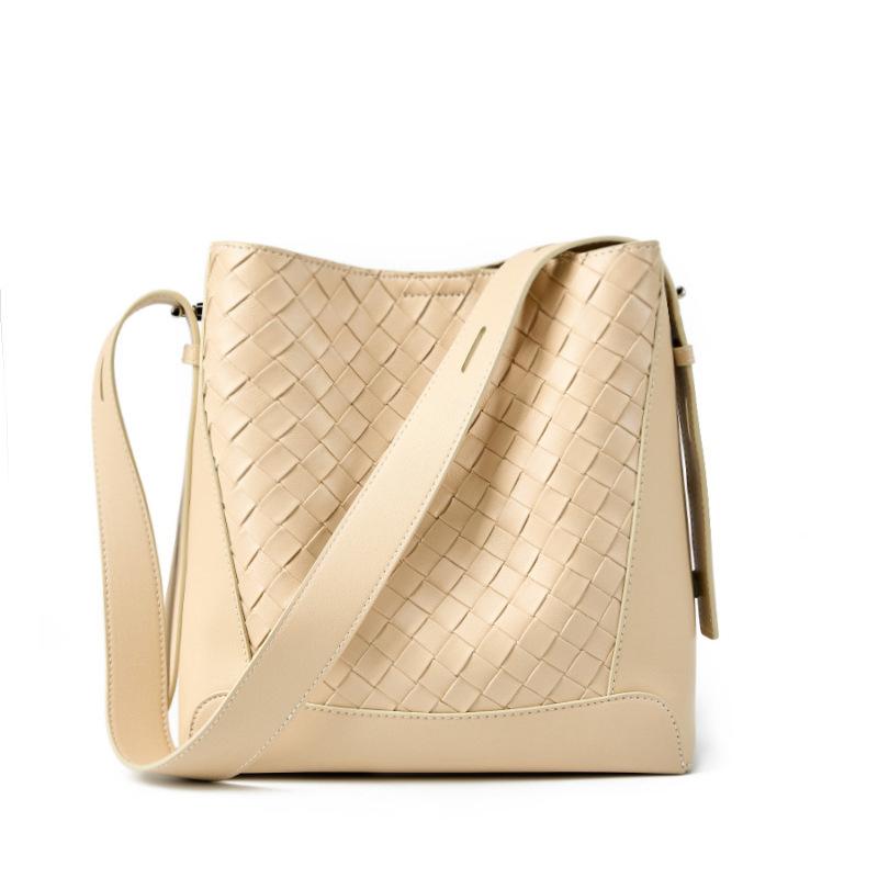 Women's Bag, Cowhide Tote Bag, Hand-woven Large-capacity Commuter Single-shoulder Crossbody Bag