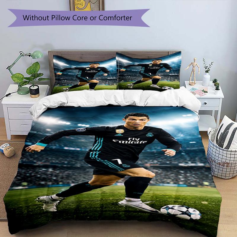 Ronaldo's Golden Legend: Ronaldo's Legacy Bedding Set, Breathable Duvet Cover with Pillowcases, Soft Bed Linen for Bedroom Home Decoration, Perfect Fe