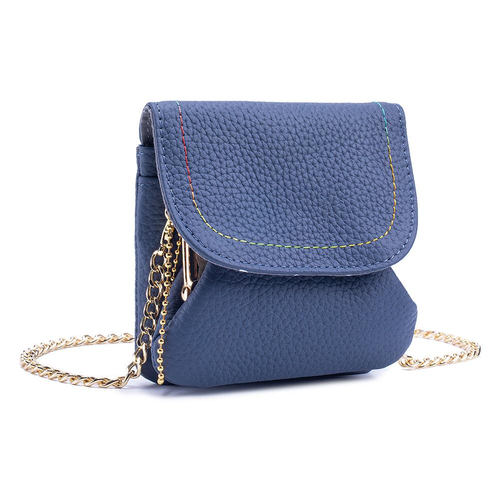 

Модная женская сумка-кошелек на цепочке Многофункциональная сумка с большим объемом и застежкой-фермуаром Сумка для монет Креативная сумка для хранения джинсовый синий