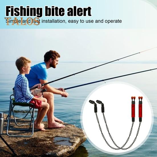 2 pezzi di allarme per la pesca alla carpa, catena portatile, leggero, indicatore di abboccata per pesci, gancio di avviso per acqua dolce, acqua salata, accessori per la pesca all'aperto