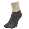 SocksDEPO Fluffy Made In Charcoal Five-Toe Socks, Short, Fleece-Lined, Japan, Unisex, Two-Tone