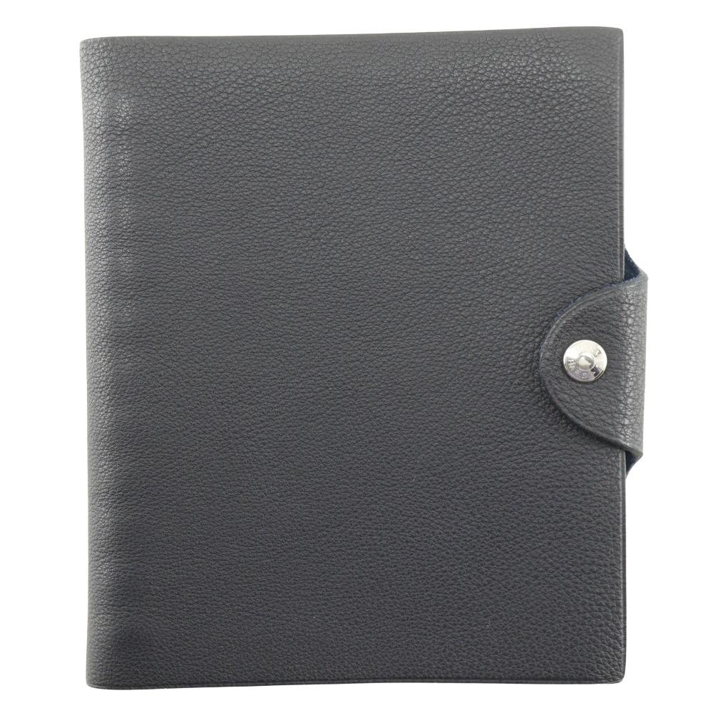 

HERMES Yuris PM Notebook Notebook cover Note Navy blue Togo _ Used