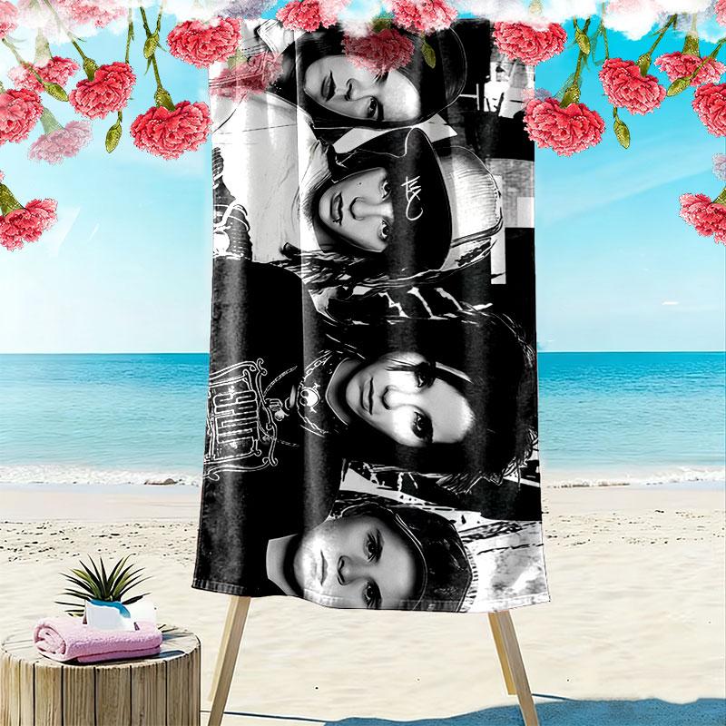 Tokio Hotel Print Beach Towel, Large Soft Quick Dry Towel for Beach Camping Swimming