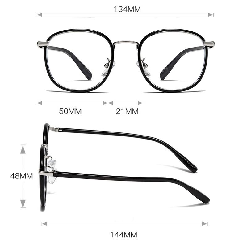 Korean Fashion Men And Women Square Black Frame Classic Anti Blue Light Glasses TR Retro Versatile Anti-radiation Eyeglasses Can Replaceable Lenses