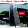 8Pcs Carbon Fiber Black Car Pillar Posts Trim Parts For Infiniti FX35 FX45 2003-2006 2007 2008 Auto Door Window Posts Stickers