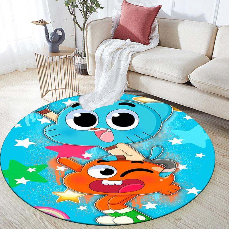 Darwin Kaugummimuster runder Teppich, Teppich für Wohnzimmer Schlafzimmer Spielzimmer, Rutschfeste Bodenmatte, Feiertagsgeschenke und Geburtstagsgeschenke.