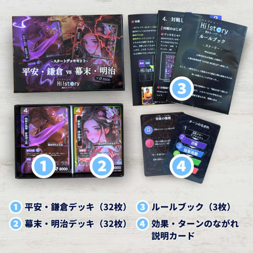 History Card Game Hi!story [Heist] Starter Deck Set: Heian/Kamakura Vs. Bakumatsu/Meiji (2-player, 15-20 Minutes, Ages 10 and Up)