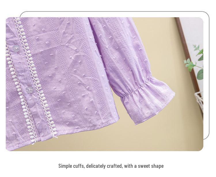 Mädchen-Langarm-Schulhemd aus weißer Baumwolle: Stilvolles, vielseitiges Frühjahrs-/Herbstoberteil