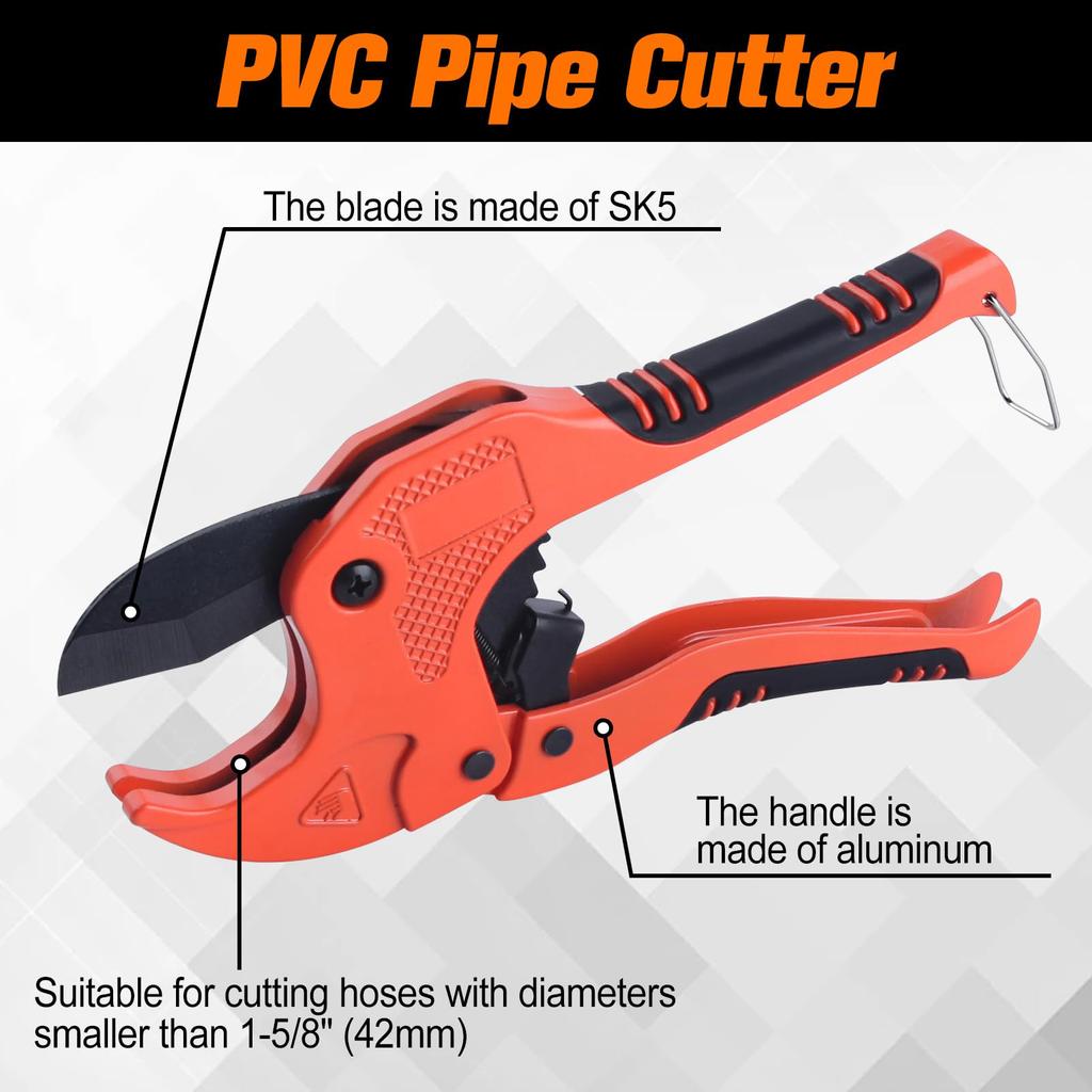 Professional PVC Pipe Cutter Lightweight Easy To Use Quick Cut Tool for Plumbing and Electrical Work
