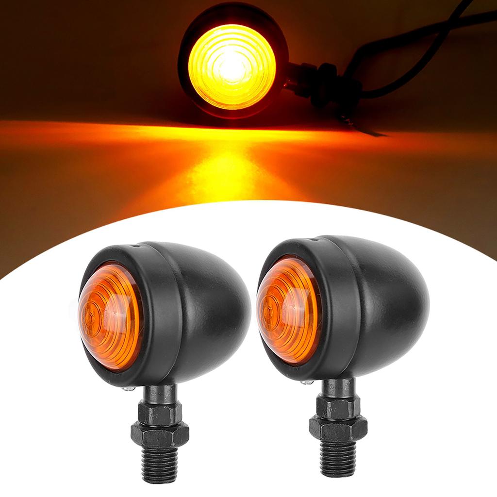 Pair of Turn Signal Indicator Light Black Yellow Steering Lamp Fits for Honda(Small Size)