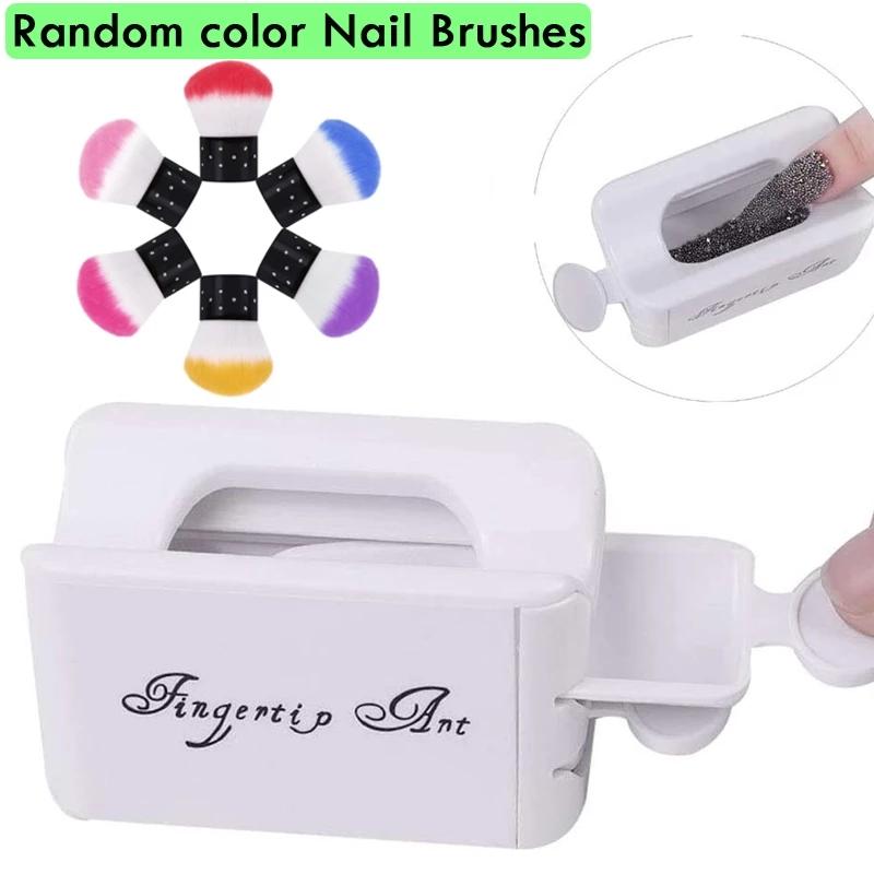 2 In 1 Nail Art Dip Powder Recycling Container Double Layer French Box Dipping Powder Glitter Sequins Collection Storage Tools