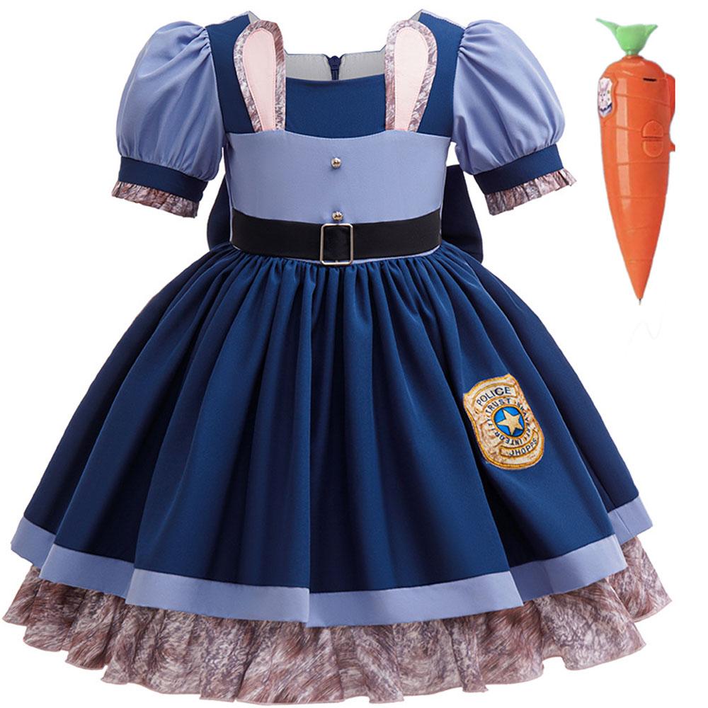 Película Zootopia 2 Disfraz de Conejita Judy Valiente Lindo Para Bebé Niña Juego de Rol Judy Hopps Disfraz de Conejo Set de Muñeca 2-10 Años