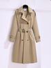 Femmes Coupe-vent Style Britannique Streetwear Croisé Long Manteaux Trench Femmes Élégant Automne Hiver Vestes Décontractées