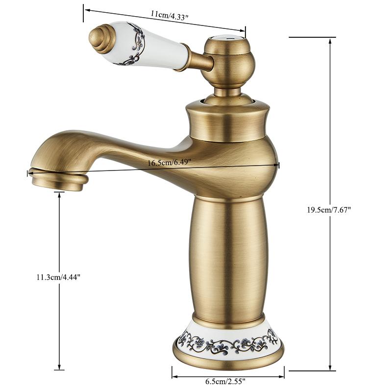 Luxury Basin Bath Faucet European Retro Single Handle Antique Bronze for Cold and Hot Water Sink Mixer Tap Mixer