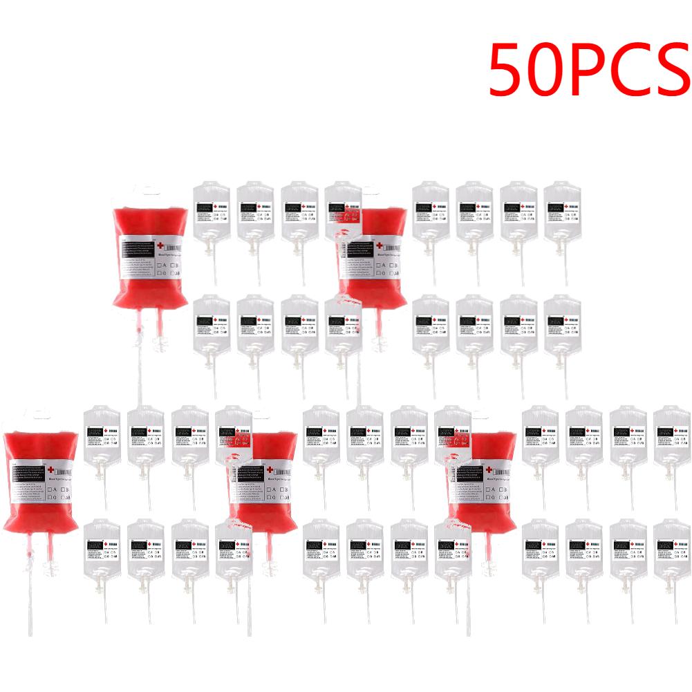 10-50PCS Blood Energy Drink Bags 350ML Halloween Vampire Cosplay Props Blood Energy Drink Bag for Vampire Cosplay Party Favors