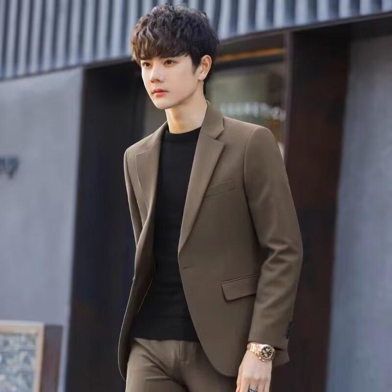 

Чоловічий повсякденний піджак Весна/Осінь Бізнес Slim Fit Куртка L кавовий
