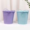 Flowerpot Candy Colored Iron Flower Pot Small with Handle Iron Bucket Plants Pen Holder for Home Garden Office
