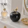 Elegant Living Room Table Ornaments Resin Apples Figurine with Leaf, Minimalist Fruit Ornament, Unique Gifts for Opening Ceremony Arts Crafts
