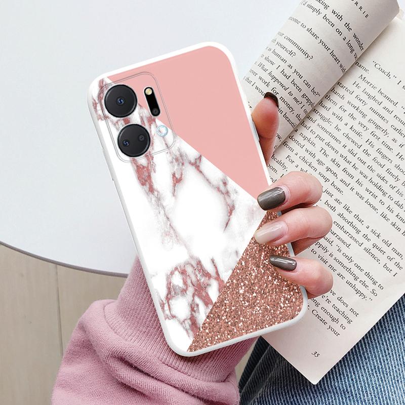 Case For Honor X7a Back Cover Protective Silicone Funda Fashion Marble Stone Texture Coque For HonorX7a 6.75 X8b X7b X7c X7d X8c