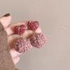 Curly Plush Heart Earrings: Trendy Autumn/Winter 2024 Design for Women